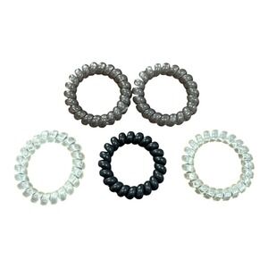 Spiral Hair Ties No Crease Coils Ponytail Holders‎ Elastics Multicolor Set of 5